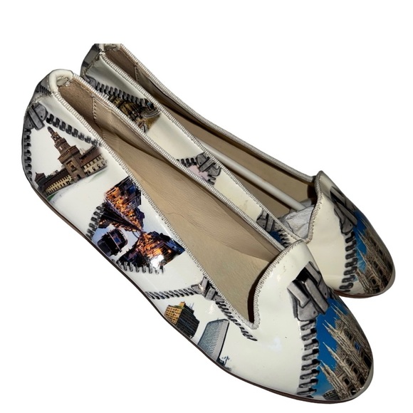 ZONACENTRO Ballerine Boom- Milan Cathedral Italy All Leather Size 36 - Picture 4 of 7